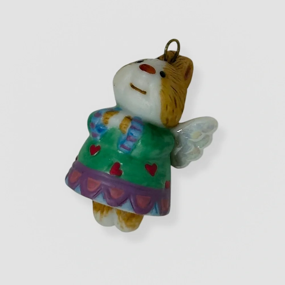 Hallmark Miniature Ornament Celestial Bunny Bell Porcelain Angel Rabbit 2000
